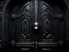 a dark door